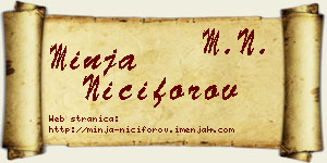 Minja Nićiforov vizit kartica